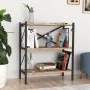 Librería Alexandra House Living Negro Roble Metal Madera MDP 66 x 85 x 34 cm industrial 3 Estantes de Alexandra House Living,...