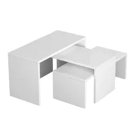 Set di 3 tavoli Alexandra House Living Bianco Legno MDP 32 x 65 x 30 cm 24 x 65 x 30 cm 39 x 65 x 30 cm di Alexandra House Li...