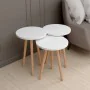 Set de 3 Tables Gigognes Alexandra House Living Blanc Naturel Bois MDP 35 x 49 x 35 cm 35 x 45 x 35 cm 35 x 47 x 35 cm de Ale...