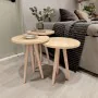 Set de 3 Tables Gigognes Alexandra House Living Naturel Chêne Bois MDP 35 x 49 x 35 cm 35 x 45 x 35 cm 35 x 47 x 35 cm de Ale...