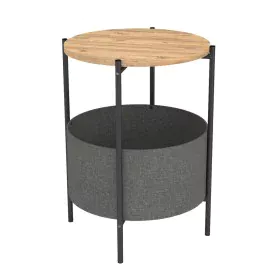 Side table Alexandra House Living Black Grey Oak Metal Wood MDP 43 x 60 x 43 cm by Alexandra House Living, Tables - Ref: D163...