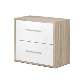 Comodino Alexandra House Living Bianco Metallo Legno MDP 40 x 41 x 28 cm 2 cassetti di Alexandra House Living, Comodini - Rif...