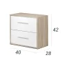 Comodino Alexandra House Living Bianco Metallo Legno MDP 40 x 41 x 28 cm 2 cassetti di Alexandra House Living, Comodini - Rif...