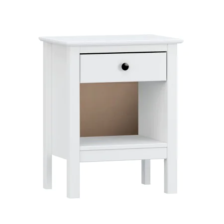 Comodino Alexandra House Living Bianco Metallo Legno di pino 47 x 60 x 35 cm 1 cassetto di Alexandra House Living, Comodini -...