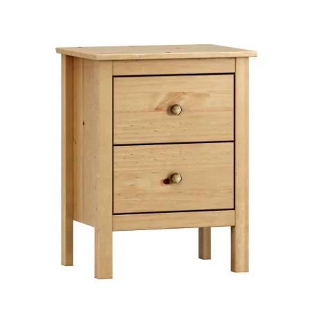 Nightstand Alexandra House Living Honey Oak Metal Pine 48 x 62 x 36 cm 2 drawers by Alexandra House Living, Bedside Tables - ...