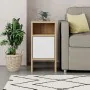 Comodino Alexandra House Living Bianco Marrone Legno MDP 29 x 59 x 29 cm 1 ușă di Alexandra House Living, Comodini - Rif: D16...