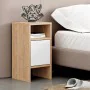 Comodino Alexandra House Living Bianco Marrone Legno MDP 29 x 59 x 29 cm 1 ușă di Alexandra House Living, Comodini - Rif: D16...