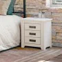 Mesa de Cabeceira Alexandra House Living Branco Metal madeira de pinho 43 x 50 x 32 cm 3 gavetas de Alexandra House Living, M...