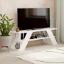 Móvel de TV Alexandra House Living Diagonal Branco 120 x 40 x 33 cm de Alexandra House Living, Mesas e suportes para TV - Ref...