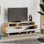 Móvel de TV Alexandra House Living Branco Castanho 125 x 42 x 32 cm de Alexandra House Living, Mesas e suportes para TV - Ref...