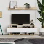 Móvel de TV Alexandra House Living Branco Castanho 125 x 42 x 32 cm de Alexandra House Living, Mesas e suportes para TV - Ref...