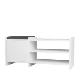 Shoe bench Alexandra House Living White Grey 100 x 44 x 35 cm 2 Shelves 1 door by Alexandra House Living, Shoe organisers - R...