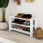 Shoe bench Alexandra House Living White 84 x 44 x 29 cm 2 Shelves by Alexandra House Living, Shoe organisers - Ref: D1632963,...