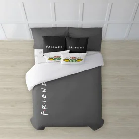 Housse de Couette Friends Friends Gris Anthracite 155 x 220 cm de Friends, Couettes et housses de couette - Réf : S9813899, P...