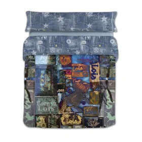 Duvet cover set Lois LABELS P. Blue King size 4 Pieces by Lois, Quilts and quilt covers - Ref: D2100551, Price: 41,91 €, Disc...