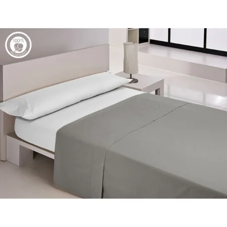 Drap Happy Home LISOS COTTON Gris Lit king size de Happy Home, Draps et taies d'oreiller - Réf : D2100638, Prix : 20,91 €, Re...