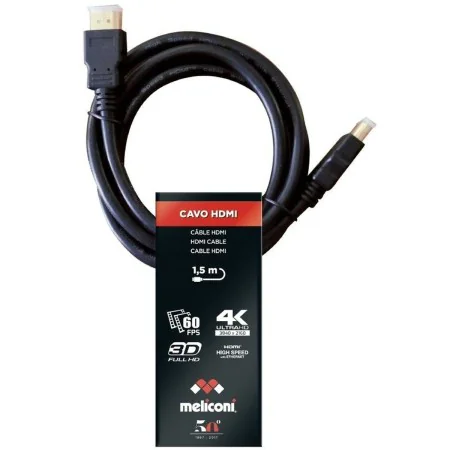 Câble HDMI Meliconi 497002 1,5 m Noir de Meliconi, Câbles HDMI - Réf : S9904702, Prix : 6,81 €, Remise : %