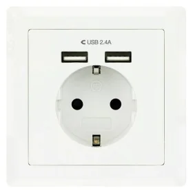 Wall Plug with 2 USB Ports TooQ 10.35.0010 5V/2.4A White 2,4 A by TooQ, Outlet Plates - Ref: S9905306, Price: 13,84 €, Discou...