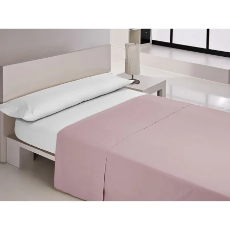 Top sheet Happy Home MIX COLORS Light mauve Double by Happy Home, Sheets and pillowcases - Ref: D2101246, Price: 14,53 €, Dis...