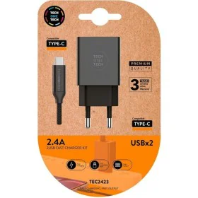 Chargeur mural Tech One Tech TEC2423 Noir de Tech One Tech, Chargeurs - Réf : S9907647, Prix : 9,96 €, Remise : %