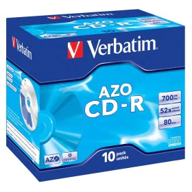 CD-R Verbatim CD-R AZO Crystal 700 MB (10 Unidades) de Verbatim, Consumíveis de armazenamento - Ref: S9908979, Preço: 11,81 €...