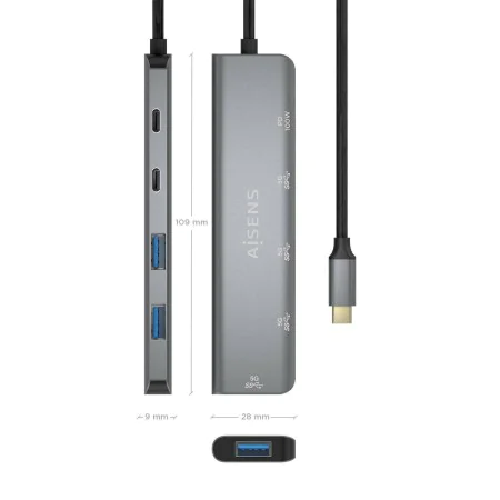 USB Hub Aisens A109-0857 Grey (1 Unit) by Aisens, USB hubs - Ref: S9910649, Price: 15,71 €, Discount: %