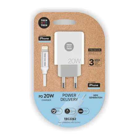 Chargeur Mural + Câble Lightning MFI Tech One Tech TEC2262 de Tech One Tech, Narguilés électroniques et accessoires - Réf : S...