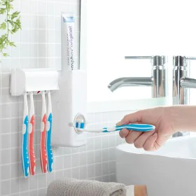 Distributeur de Dentifrice avec Porte Brosse à Dents Diseeth InnovaGoods de InnovaGoods, Supports et distributeurs - Réf : V0...