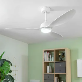 Ventoinha de Teto com Luz LED e 3 Pás ABS Flaled InnovaGoods Branco 36 W 52" Ø132 cm de InnovaGoods, Ventiladores de teto - R...