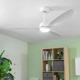 Ventilatore da Soffitto con Luce LED e 3 Pale ABS Flaled InnovaGoods Bianco 36 W 52" Ø132 cm di InnovaGoods, Ventilatori da s...