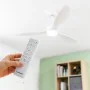 LED Ceiling Fan with 3 ABS Blades Flaled InnovaGoods White 36 W 52" Ø132 cm by InnovaGoods, Ceiling Fans - Ref: V0103873, Pri...