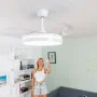 Ventilador de Techo con LED, Altavoz y 4 Aspas Retráctiles Notefan InnovaGoods Blanco 36 W Ø49,5-104 cm de InnovaGoods, Venti...