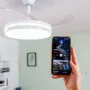 Deckenventiator mit LED, Lautsprecher und 4 einklappbaren Flügeln Notefan InnovaGoods Weiß 36 W Ø49,5-104 cm von InnovaGoods,...