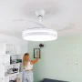 Ventilador de Techo con LED, Altavoz y 4 Aspas Retráctiles Notefan InnovaGoods Blanco 36 W Ø49,5-104 cm de InnovaGoods, Venti...