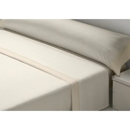 Jeu de draps D'Or CEBRA Beige Lit 1 persone Franela de D'Or, Draps et taies d'oreiller - Réf : D2102551, Prix : 33,88 €, Remi...