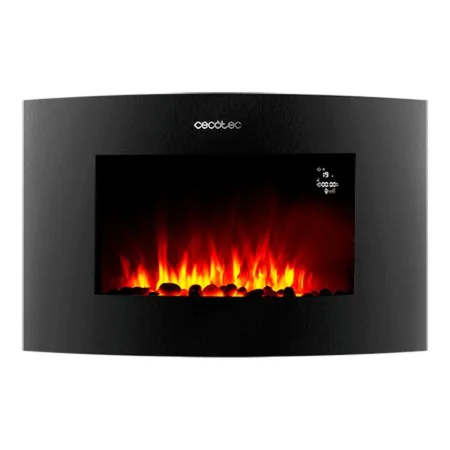 Cheminée murale électrique décorative Cecotec Ready Warm 3550 Curved Flames Connected Noir 1000 - 2000 W de Cecotec, Cheminée...