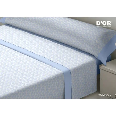 Bedding set D'Or ROMA Blue Single Franela by D'Or, Sheets and pillowcases - Ref: D2102910, Price: 34,81 €, Discount: %