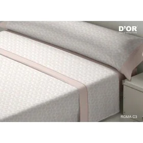 Conjunto de Lençóis D'Or ROMA Cor de Rosa Solteiro Franela de D'Or, Lençóis e capas de almofadas - Ref: D2102911, Preço: 34,8...