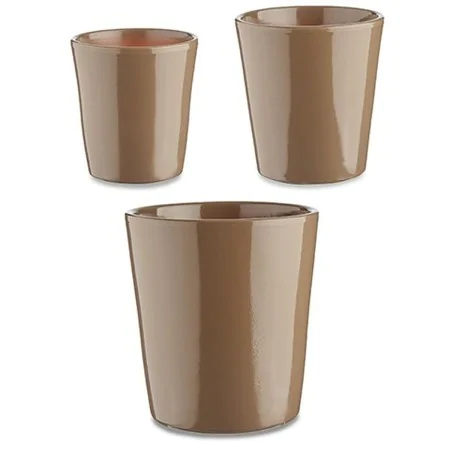 Set de Macetas Cónica Ø 14 cm Ø 22 cm Ø 17 cm Metal Plástico 30 x 40 cm 3 Piezas (3 Piezas) de Ibergarden, Macetas para flore...