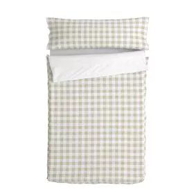 Capa de Edredão HappyFriday Basic Kids Vichy Bege 90 x 200 cm de HappyFriday, Sacos-cama - Ref: D1611910, Preço: 71,80 €, Des...