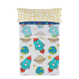 Jeu de draps HappyFriday Mr Fox Space Rocket Multicouleur Lit 1 persone 2 Pièces de HappyFriday, Draps et taies d'oreiller - ...