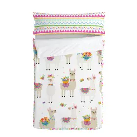 Housse de couette non rembourrée HappyFriday Moshi Moshi Cute Llamas Multicouleur 90 x 200 cm de HappyFriday, Sacs de couchag...