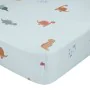 Fitted sheet HappyFriday MINI Blue Multicolour 60 x 120 x 14 cm Dinosaurs by HappyFriday, Sheets and pillowcases - Ref: D1613...