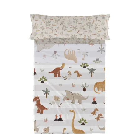 Jeu de draps HappyFriday Moshi Moshi Dino family Multicouleur Lit 1 persone 2 Pièces de HappyFriday, Draps et taies d'oreille...