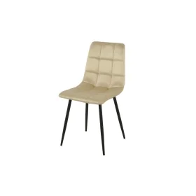 Chair Romimex Beige Velvet Metal 45 x 89 x 55 cm by Romimex, Dining Chairs - Ref: D1616255, Price: 50,29 €, Discount: %