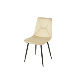 Silla Romimex Beige Terciopelo Metal 45 x 89 x 55 cm de Romimex, Sillas - Ref: D1616545, Precio: 50,29 €, Descuento: %