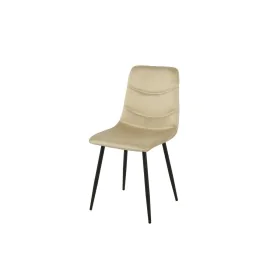 Chair Romimex Beige Velvet Metal 45 x 89 x 55 cm by Romimex, Dining Chairs - Ref: D1616549, Price: 54,91 €, Discount: %