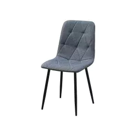 Chaise Romimex Noir Gris Métal Tissu Bois MDF 53 x 89 x 43 cm de Romimex, Chaises - Réf : D1617912, Prix : 60,90 €, Remise : %