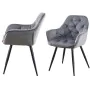 Siège Romimex Noir Gris Velours Métal Bois MDF 62 x 85 x 60 cm de Romimex, Chaises - Réf : D1617915, Prix : 120,03 €, Remise : %