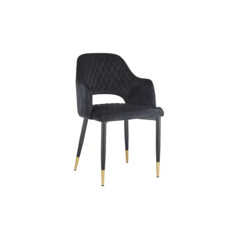 Siège Romimex Noir Gris Velours Métal Bois MDF 60 x 85 x 58 cm de Romimex, Chaises - Réf : D1617917, Prix : 128,90 €, Remise : %